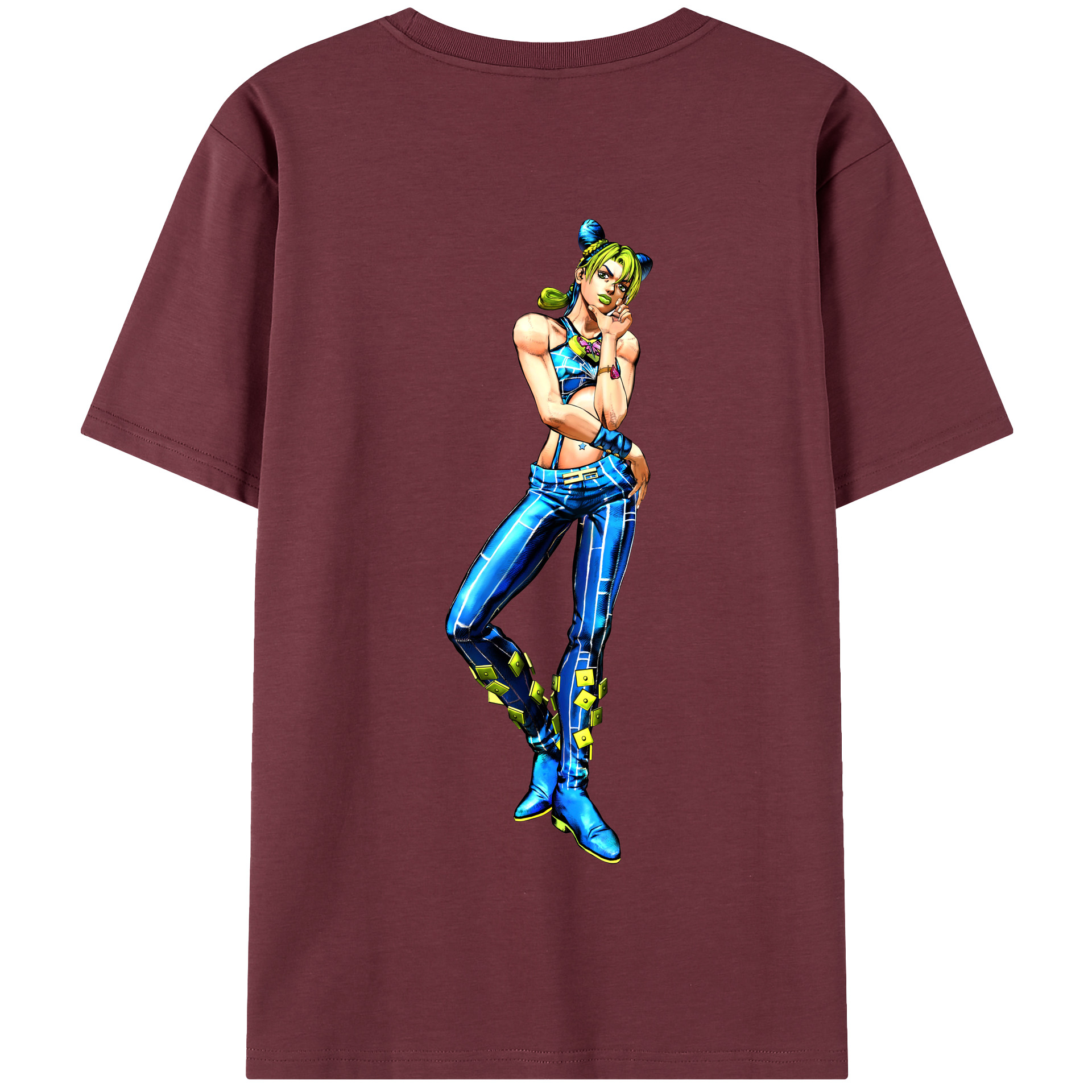（画像用） "ジョジョの奇妙な冒険 くうじょう ジョリーン JoJo's Bizarre Adventure Jolyne Cujoh " 綿100％半袖Tシャツ（背面プリント）